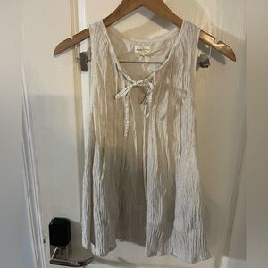 Anthropologie Meadow Rue Cream Textured Tank Top